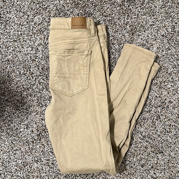 AE High Waisted Jegging Khaki size 8 like new condition - Picture 7 of 7